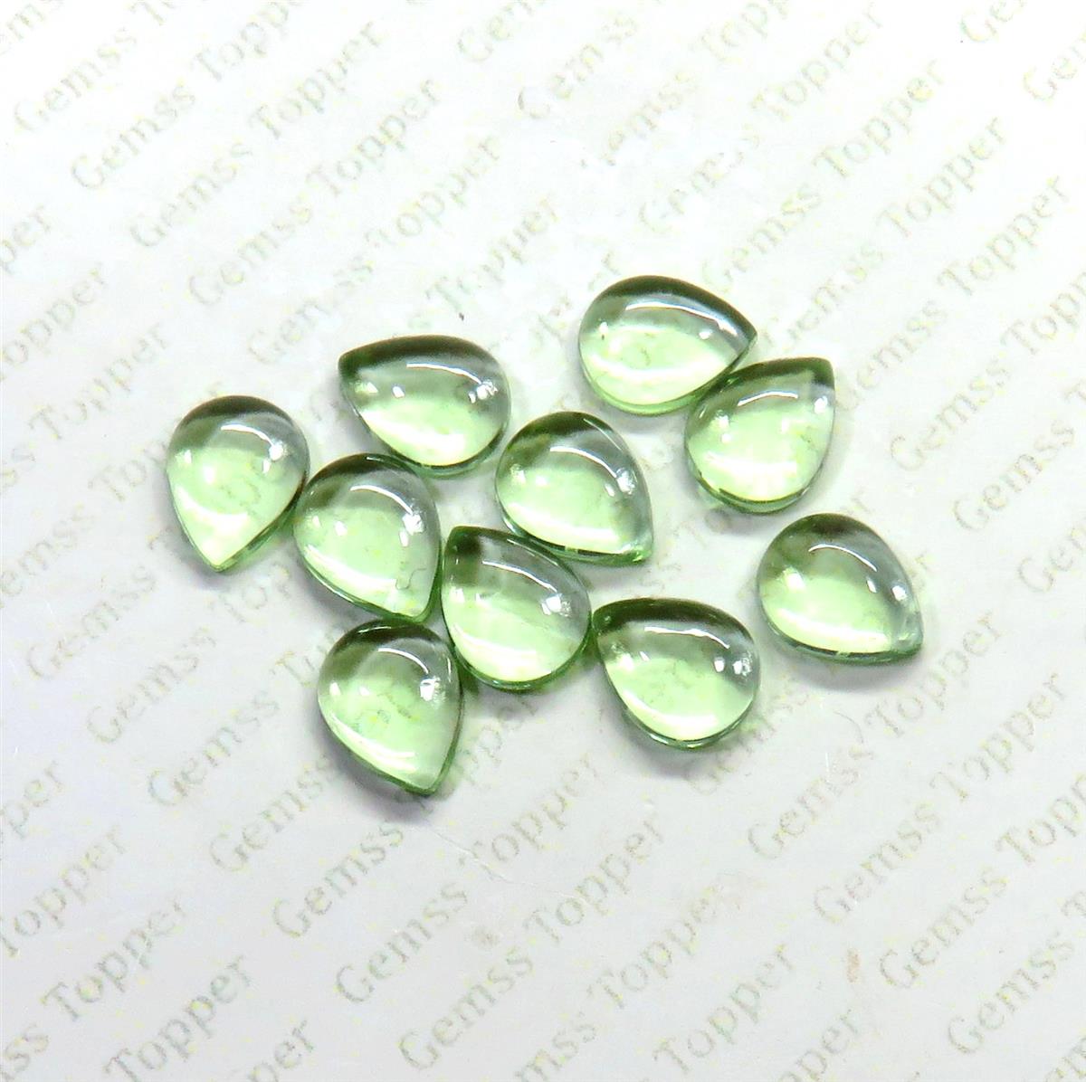 Green Amethyst 6x8 mm Pear Cabochon